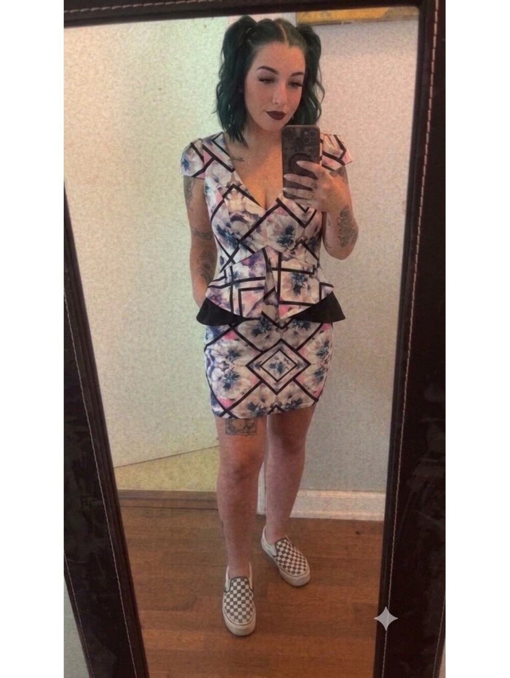 Angel Biba Pink Purple Floral Geometric Peplum Romper Playsuit NWT Size 6